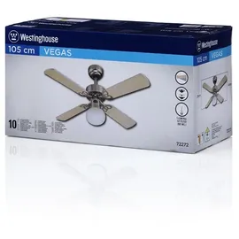 Westinghouse Vegas 105 cm Deckenventilator silber/ahorn mit Licht