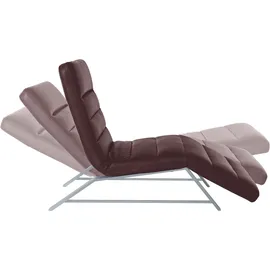 W.Schillig Relaxliege daily dreams Leder/Polyester 75 x 91 x 170 cm Braun mit Kissen