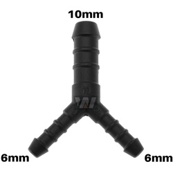 WamSter® Y Schlauchverbinder Pipe Connector reduziert 6mm 6mm 10mm Durchmesser