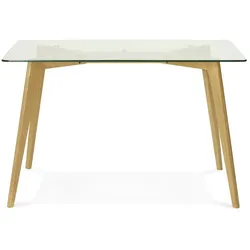 Kadima Design Esszimmertisch 120x80 cm, Glas & Holz, Kompakt, moderne Optik
