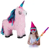 Relaxdays Einhorn Piñata rosa-pink 1 St.