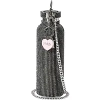 Paris Hilton – schwarze Glitzer-Trinkflasche, 750ml mit Edelstahlkörper und