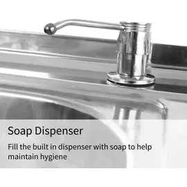 MONSTER SHOP Kukoo Spültisch Gastrospüle Spüle Abtropffläche Links 79cm H x 120cm B & Zubehör