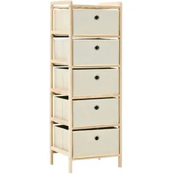 vidaXL Korb-Kommoden 2 Stk. mit 5 Stoffkörben Zedernholz Beige