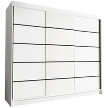 silape Sofnet Schwebetürenschrank, Weiß, Holzwerkstoff, Rechteckig, 250x215x58 cm, Schlafzimmer, Kleiderschränke, Schwebetürenschränke