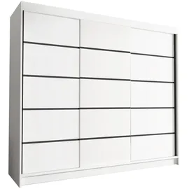 silape Sofnet Schwebetürenschrank, Weiß, Holzwerkstoff, Rechteckig, 250x215x58 cm, Schlafzimmer, Kleiderschränke, Schwebetürenschränke
