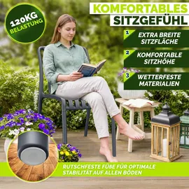 tillvex Gartenstuhl 6er Set 120 x 120 x 108 cm Silber