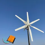 KX-ENERGIE 800W Horizontal Windkraftanlage Komplettanlage 12V 24V 48V 6Flügel Windgenerator Windturbine Windräder Garten Windrad für Heimgebrauch Industrielle Farm Stromerzeuger (12, Volt)