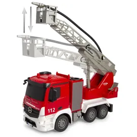 Jamara RC-Nutzfahrzeug Feuerwehr Drehleiter Mercedes-Benz Antos 1:26 2,4GHz RTR rot (407300)
