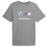 Puma Herren T-Shirt - Motorsport, BMW MMS ESS LOGO TEE, Baumwolle, kurz, einfarbig Grau 2XL