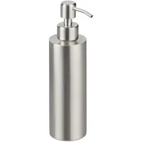 Relaxdays Seifenspender, 300 ml, Edelstahl, nachfüllbar, Seife, Duschgel, Badezimmer,