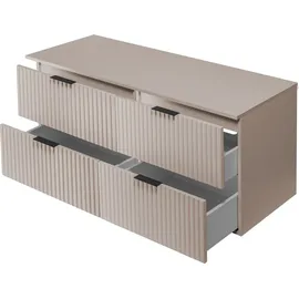 Rodan | Waschbeckunterschrank - 120cm | Beige matt - Kaschmir-Töne | B/H/T 120/57/46cm | Beige Tischplatte, Badmöbel, Waschbecken Unterschränk - Beige