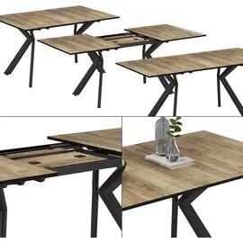 Vicco Esstisch Trill, Eiche rustikal/Schwarz/Schwarz,