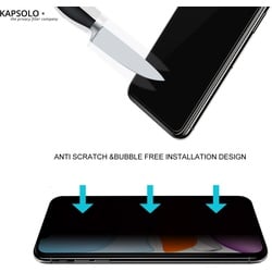 Kapsolo Blickschutzfilter Displayglas – vollflächiges gehärtetes Privacy Schutzglas / Te (iPhone XR), Smartphone Schutzfolie