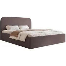 Selsey Polsterbett 140x200 mit Bettkasten, Bouclé, braun -