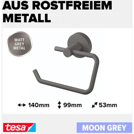Tesa MOON GREY Toilettenpapierhalter Klebstoff Metall