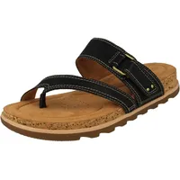 Clarks Damen-Sandalen mit Riemchen, Zehensteg, Keilabsatz, Yacht, Strand, Schwarz , 40 EU - 40 EU