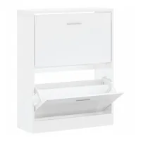 VidaXL Schuhschrank Hochglanz-Weiß 63x24x81 cm Holzwerkstoff
