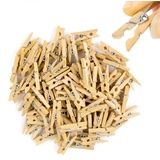 TK Gruppe Timo Klingler 100x Miniklammern - Größe 25 mm Mini Wäscheklammern Holzklammer aus echten Holz