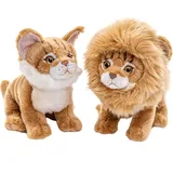Uni Toys Uni-Toys - Maine-Coon-Katze mit aufsetzbarer Löwenmähne - 20 cm (Höhe) - Plüsch-Kätzchen - Plüschtier, Kuscheltier