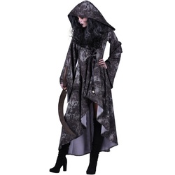thetru Hexen-Kostüm Halloween Kostüm ‚Death‘ für Damen, Geister Hexen grau|schwarz XS