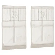 Loberon Scheibengardine 2er Set Mayenne, Liebevoll Bestickt, Charmanter Landhausstil, Blickdicht, mit Tunnelsaum, Sichtschutz, Fensterdekoration, Leinen, Creme