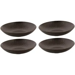 Palmer tiefe Teller Set Ruston, 4 x Suppenteller aus  Ø  22 cm, Spülmaschinen-, Ofen- & Mikrowellenfest, Moderne Pasta-Teller,  Geschirr