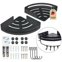 Intirilife Duschablage Duschregal in Schwarz | Gr.: onesize