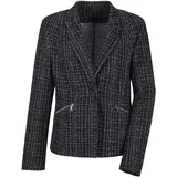 GOLDNER Kurzgröße: Eleganter Baumwollblazer, Karomuster in schwarz / gemustert), | Gr.: 21