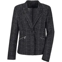 GOLDNER Kurzgröße: Eleganter Baumwollblazer, Karomuster in schwarz / gemustert), | Gr.: 21