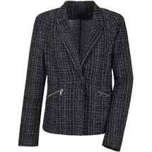 GOLDNER Kurzgröße: Eleganter Baumwollblazer, Karomuster in schwarz / gemustert), | Gr.: 21