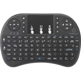 Renkforce RF-MWK-100 Funk Tastatur Deutsch, QWERTZ Schwarz Integriertes Touchpad