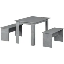 Vicco Esstisch Set Sentio Beton 110 cm mit 2 Bänken