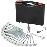 PRO PLUS ProPlus 365014 Satz Zeltheringe 20cm, Metall, schraubbar, mit Kunststoffhaken, Adapter