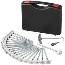 PRO PLUS ProPlus 365014 Satz Zeltheringe 20cm, Metall, schraubbar, mit Kunststoffhaken, Adapter