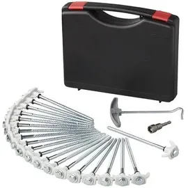 PRO PLUS ProPlus 365014 Satz Zeltheringe 20cm, Metall, schraubbar, mit Kunststoffhaken, Adapter