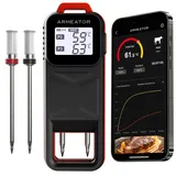 Fleischthermometer Kabellos, APP Bratenthermometer Kabellos, Grillthermometer Kabellos für Küche, Grill, BBQ, Backofen, Sofortiges Lesen Backofenthermometer Ofenthermometer, Bratenthermometer Kabellos