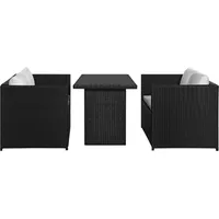 vidaXL Garten-Lounge-Set 3-tlg. schwarz 43913