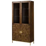 Massivmoebel24 Vitrine Mango 99x40x200 braun geölt DIAMOND 215