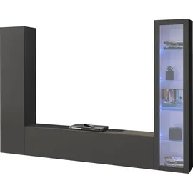 Home Affaire Wohnwand HOME AFFAIRE "Maruska", grau (anthrazit, anthrazit), B:260cm H:180cm T:30cm, Holzwerkstoff, Kastenmöbel-Sets, Wohnwand