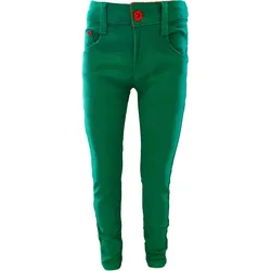 Slim-fit-Jeans FAMILY TRENDS, Mädchen, Gr. 146, EURO-Größen, grün, 95% Baumwolle, 5% Elasthan, unifarben, Jeans 5-Pocket-Jeans, mit verstellbarem Bund