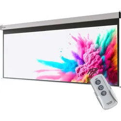 Elektrische Leinwand | Premium | Mattweiß | Firberglas | 110 Zoll | B:T 240 x 135 cm | 4K | 3D | Beamer Leinwand, Filmleinwand, Projektionsleinwand, Motorleinwand