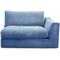 CAVADORE Sofa-Modul "Fiona"mit Armteil rechts / individuell kombinierbar als Ecksofa, Big Sofa oder Wohnlandschaft / 138 x 90 x 112 / Webstoff hellblau