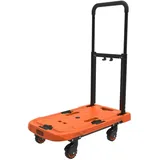 Philips Black+Decker Faltbarer Rollwagen - Transportwagen - Max. 90 KG - Höhenverstellbarer Griff - 61.4 x 37x3 x 89.4 cm - Orange