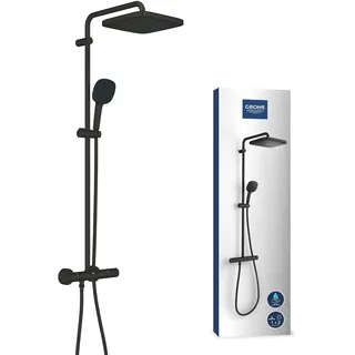 Grohe Vitalio Comfort Duschsystem mit Thermostat schwarz 266962431