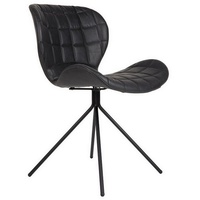 Zuiver Stuhl Esszimmerstuhl OMG Leder Metall schwarz