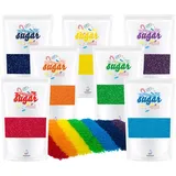 Zucker Set Regenbogen Dekorzucker Glitzerzucker auch f. Zuckerwatte Popcorn 700g