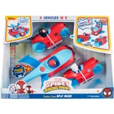 JAZWARES Spidey und seine Super-Freunde - Team Racer, 3 in 1 Fahrzeug Jet 2 Motorräder