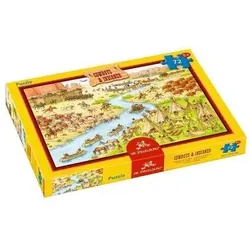 DIE SPIEGELBURG 11418 Boxpuzzle Cowboys und Indianer (72 Teile)