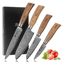 Wakoli Edib Pro Damastmesser Set 4-tlg. 8-17 cm Pakkaholzgriffe